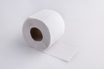 Simple toilet paper on white background