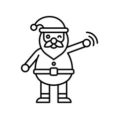 christmas, related santa wavings hands vectors, in lineal style,