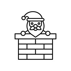 santa, stand back sides of wall vectors, in lineal style,