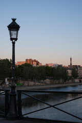 morning in pont des arts in paris 