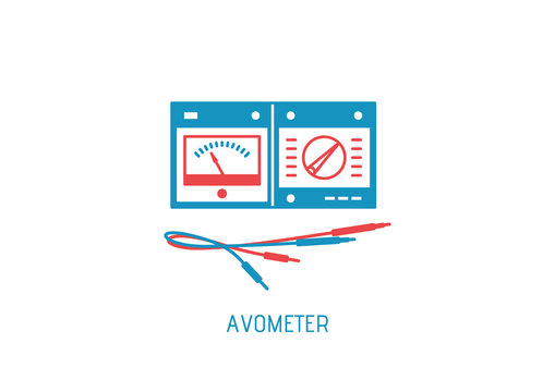 Avometer - vector icons set on white background.