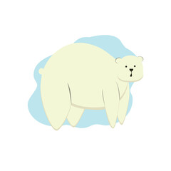 Cute polar bear - arctic animal illustration. Cold winter symbol icon in flat style.