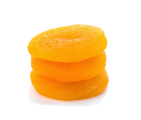 Fototapeta na wymiar Dried apricots on a white background