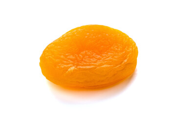 Dried apricots on a white background