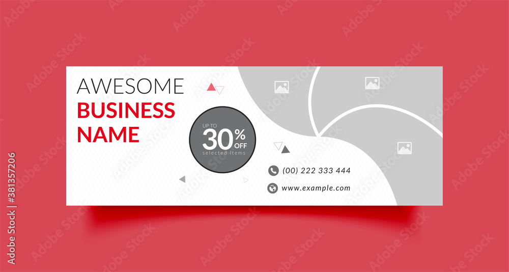 Canvas Prints creative business banner template for facebook cover page or web ad with photo place modern layout
