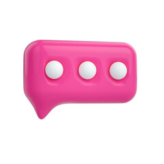 Bubble chat comment icon isolated on white background. 3d illustration