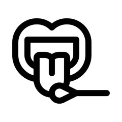 virus transmission related tongue cleaning with cotton stick vector in lineal style,