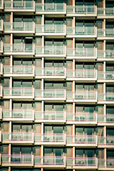 Obraz premium View of the facade of a modern building in the streets of Tel Aviv in Israel