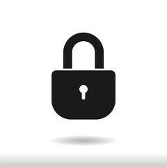 Lock icon vector . Protection sign . Security