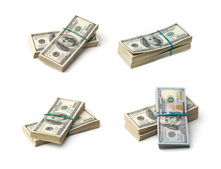 American dollars on white background