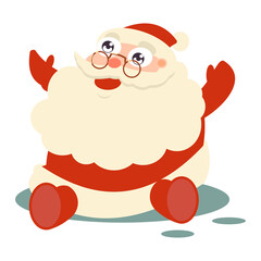 Happy Santa Claus. Vector cartoon character isolated on white background.
