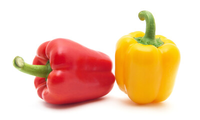 Fresh peppers isolated on white background