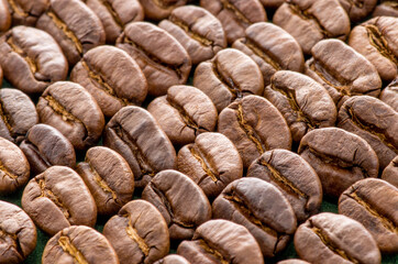 close up of a coffee beans forming background
