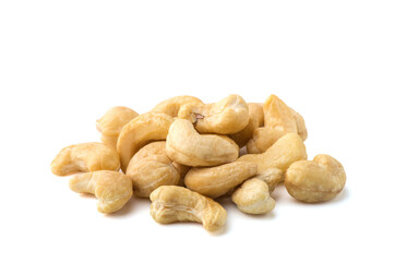 cashew nuts on white background