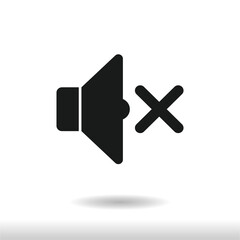 Mute icon vector . No Voice sign