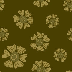 Seamless floral pattern. Hand Drawn flowers background fof fabric and other. Vector