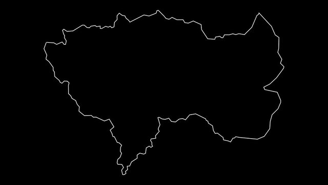 Junin Peru region map outline animation