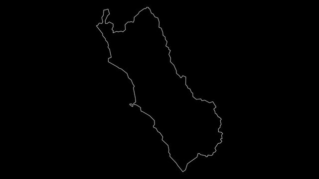 Lima Peru region map outline animation