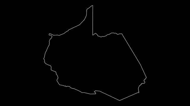 Madre de Dios Peru region map outline animation