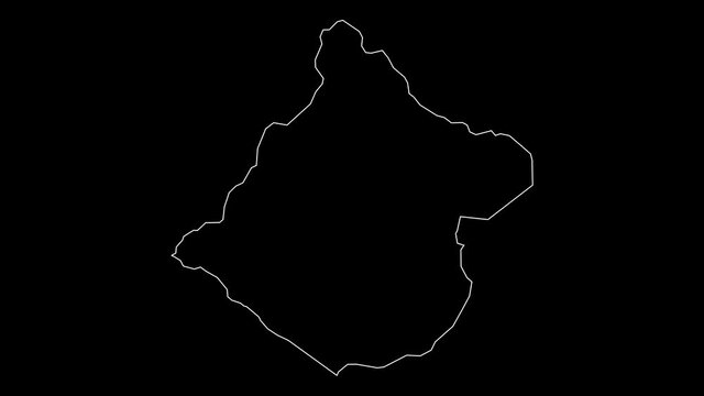 Tacna Peru region map outline animation