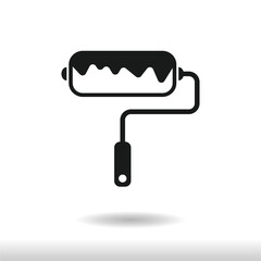 paint roller icon vector . Color sign