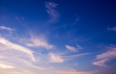 Sunset sky with pink clouds