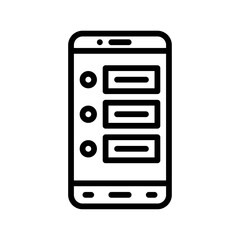 application icons set related mobile phone screen with notifications and buttons vectors in lineal style,
