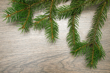 Christmas background made ​​of fir branches