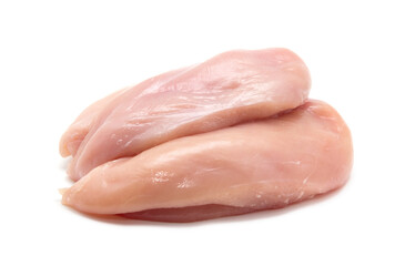 Raw chicken breast fillets isolated on white