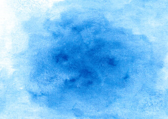 Abstract colorful watercolor background. Watercolor wet texture. Gradient with splash texture. Deep blue color. Abstract art hand paint. Original artwork. Creative wallpaper. Aquarelle texture