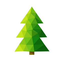 Christmas tree low poly style. Vector illustration. Christmas tree icon.