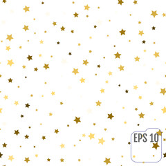 Seamless pattern with gold stars