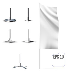 Banner flag with folds and mounting