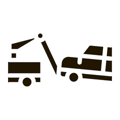 Escape Machine Truck glyph icon vector. Escape Machine Truck Sign. isolated symbol illustration