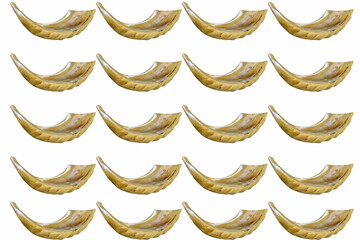 Seamless pattern Shofar horn. Shofar isolated on white. Yom Kippur, Rosh Hashanah Jewish holiday...