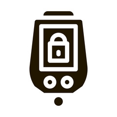 Secure Alarm Padlock glyph icon vector. Secure Alarm Padlock Sign. isolated symbol illustration