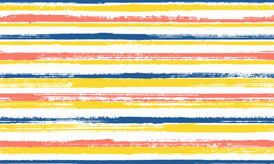 Ink thin parallel lines vector seamless pattern. Simple summer fashion design. Scratchy texture 