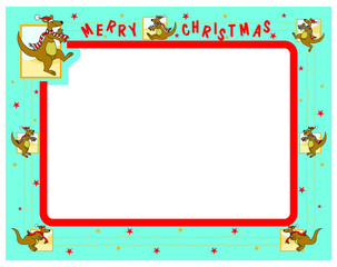 christmas frame with kangaroo