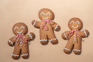 Cute Gingerbread man for Christmas card