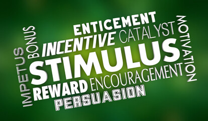 Stimulus Incentive Encouragement Motivation Financial Reward Words 3d Illustration