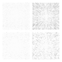 Radial speed lines. Abstract vector backgrounds for comic books.