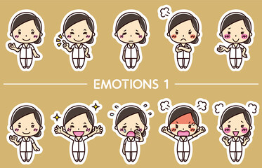 女性看護師の表情イラスト10点セット