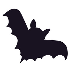 Bat silhouette on white. Black bat for Halloween