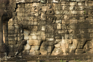 The Terrace of the Elephants is part of the walled city of Angkor Thom, in Siem Reap, Cambodia.
