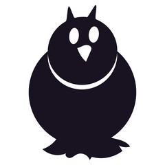 Owl silhouette cartoon black bird isolated icon