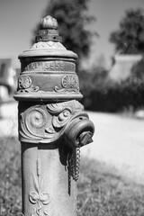 an old hydrant in the streets of wustrow at the baltic sea