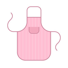 Vector isolated apron. Pink colors. Simple flat graphics.