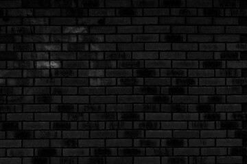 Black brick wall. Interior of a modern loft. Background for photo and video filming. The facade of a brick building.