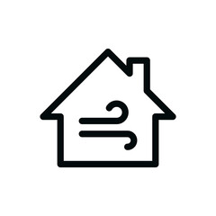 Home ventilation isolated vector icon with editable stroke