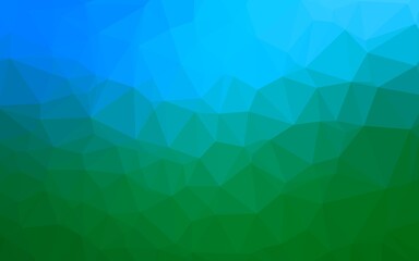 Fototapeta premium Light Blue, Green vector abstract polygonal texture. A vague abstract illustration with gradient. Template for your brand book.